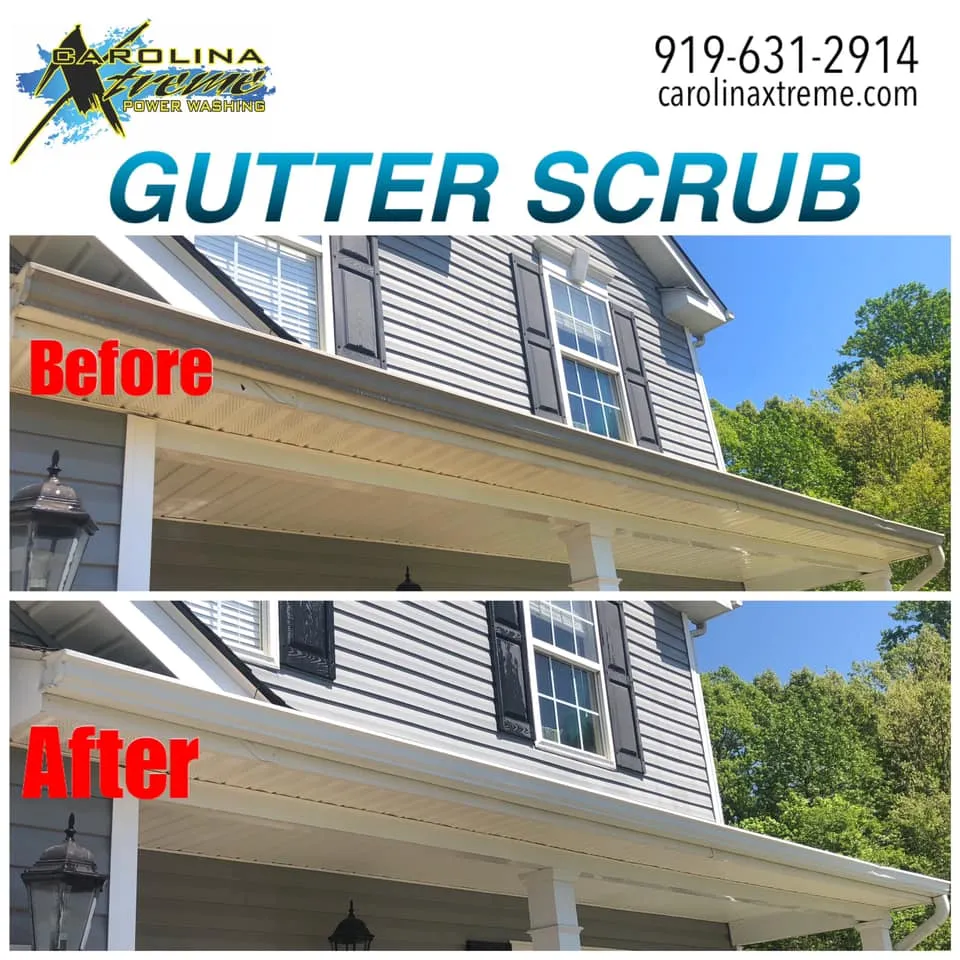 Gutters – Exterior scrubbing by Carolina Xtreme