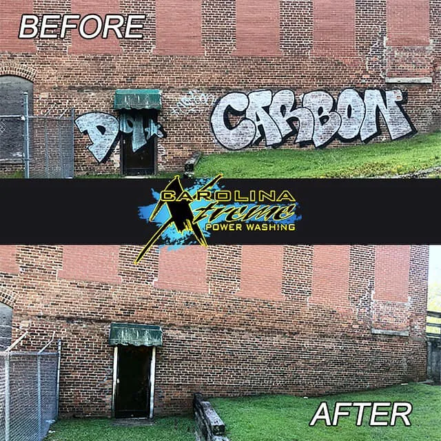 Graffiti removal before and after