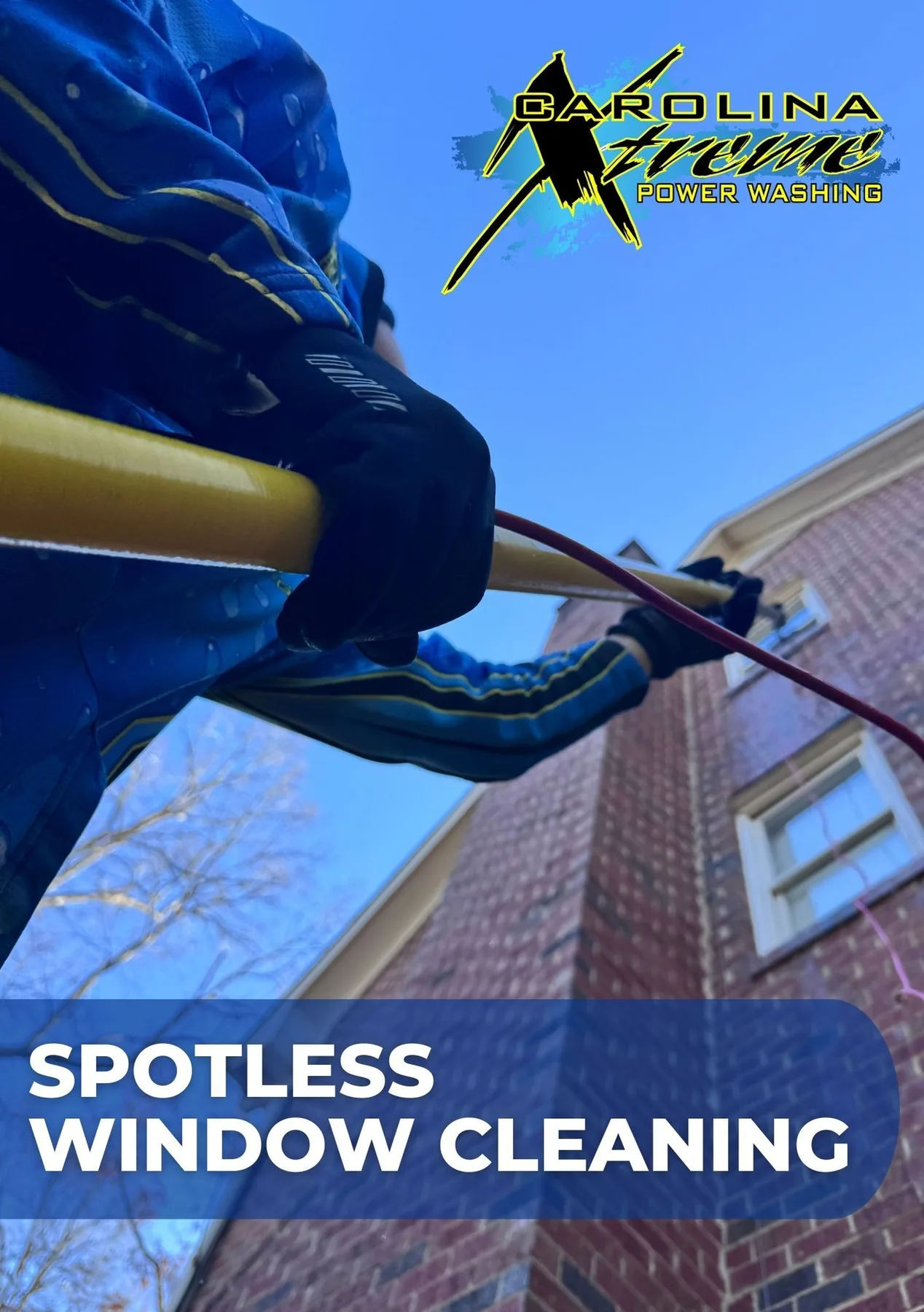 Water-fed pole exterior window cleaning